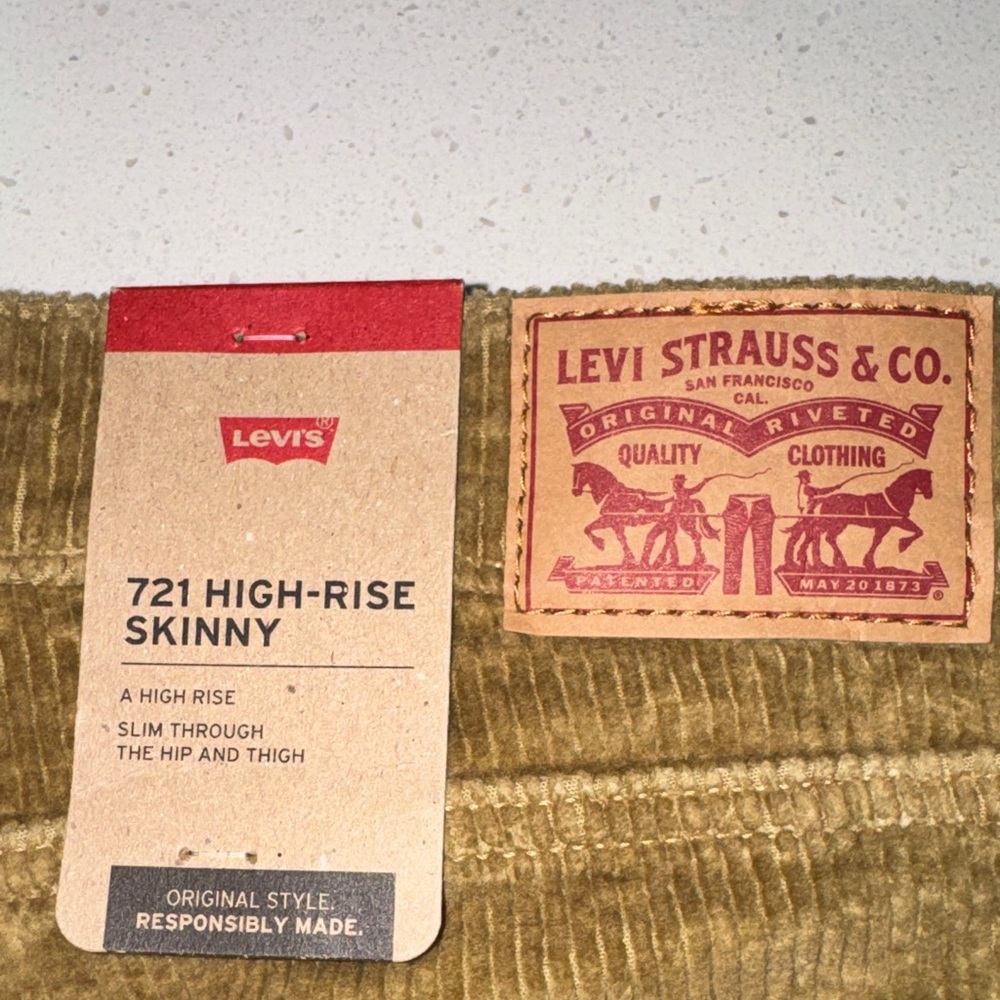Levi's Tan Corduroy High-Rise Skinny Pants